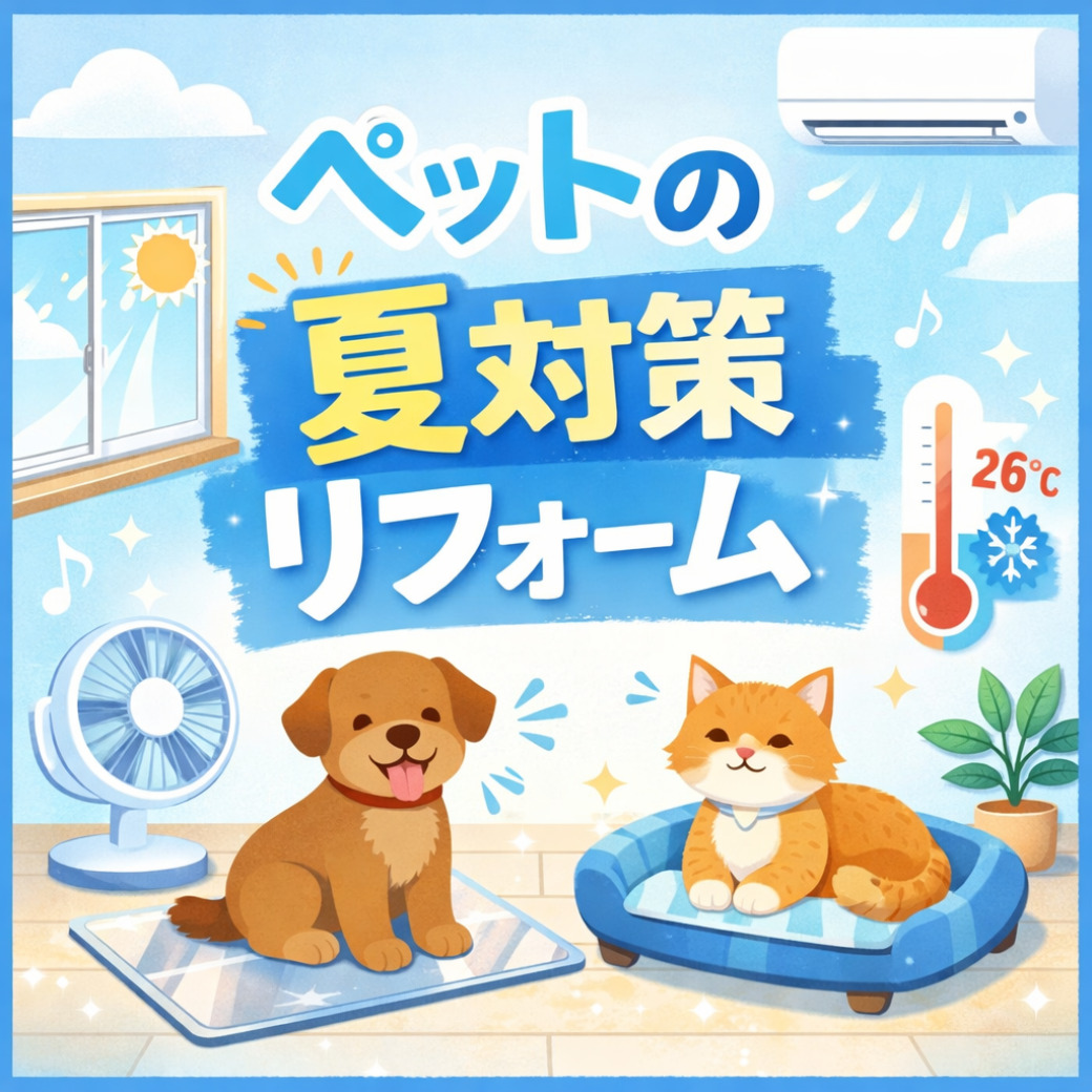 山梨×リフォーム｜ペットも熱中症になる！愛犬・愛猫を守るための夏のリフォームとは？