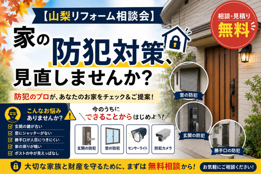 【山梨リフォーム相談会】家の防犯対策、見直しませんか？